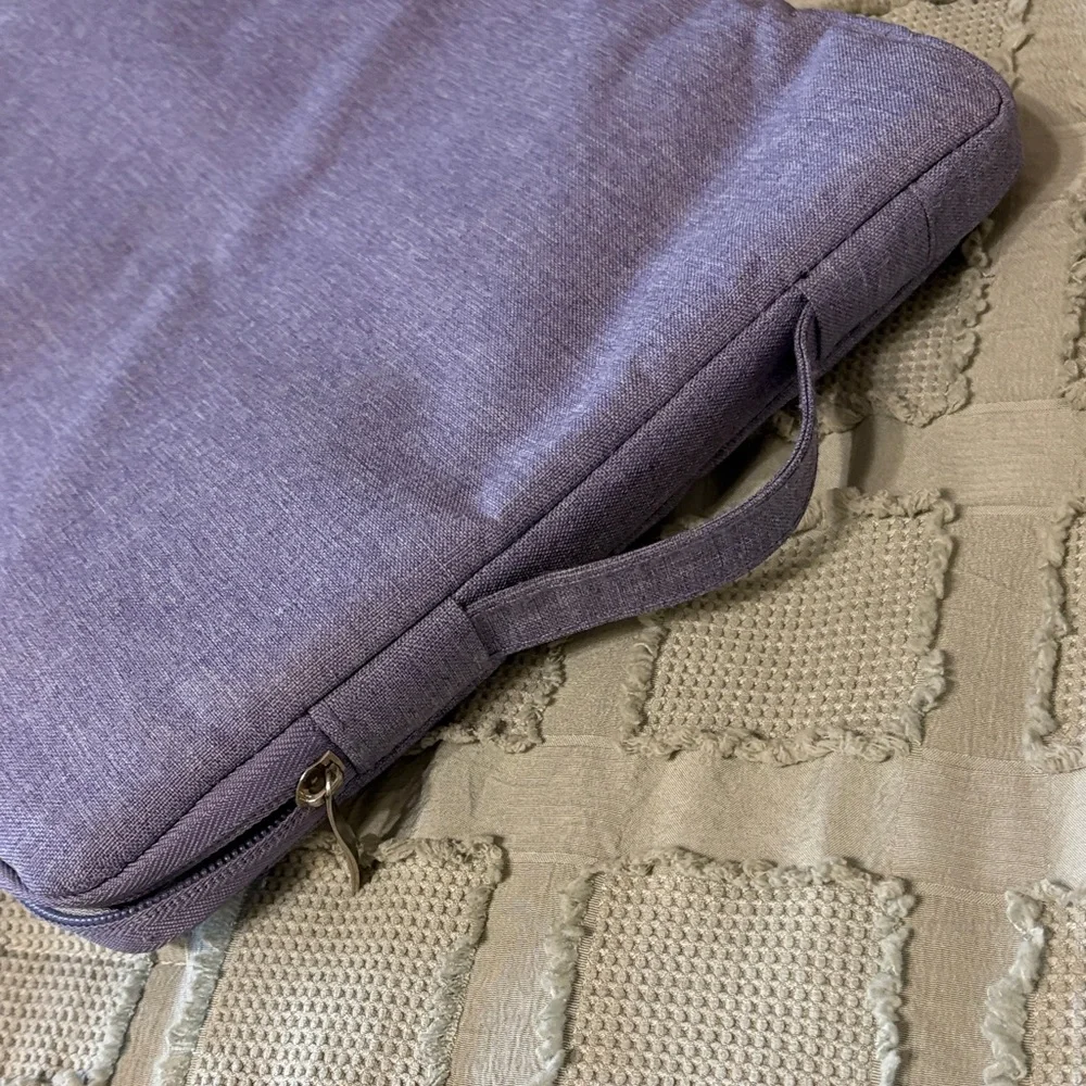 Purple Tablet Sleeve with zipper closure and outside pocket